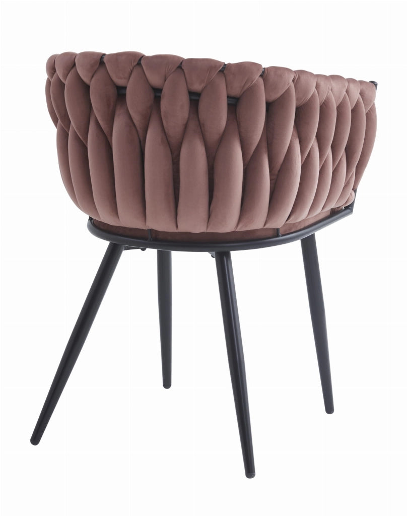 Sedia Valora MAYAN in velluto rosa scuro con gambe nere