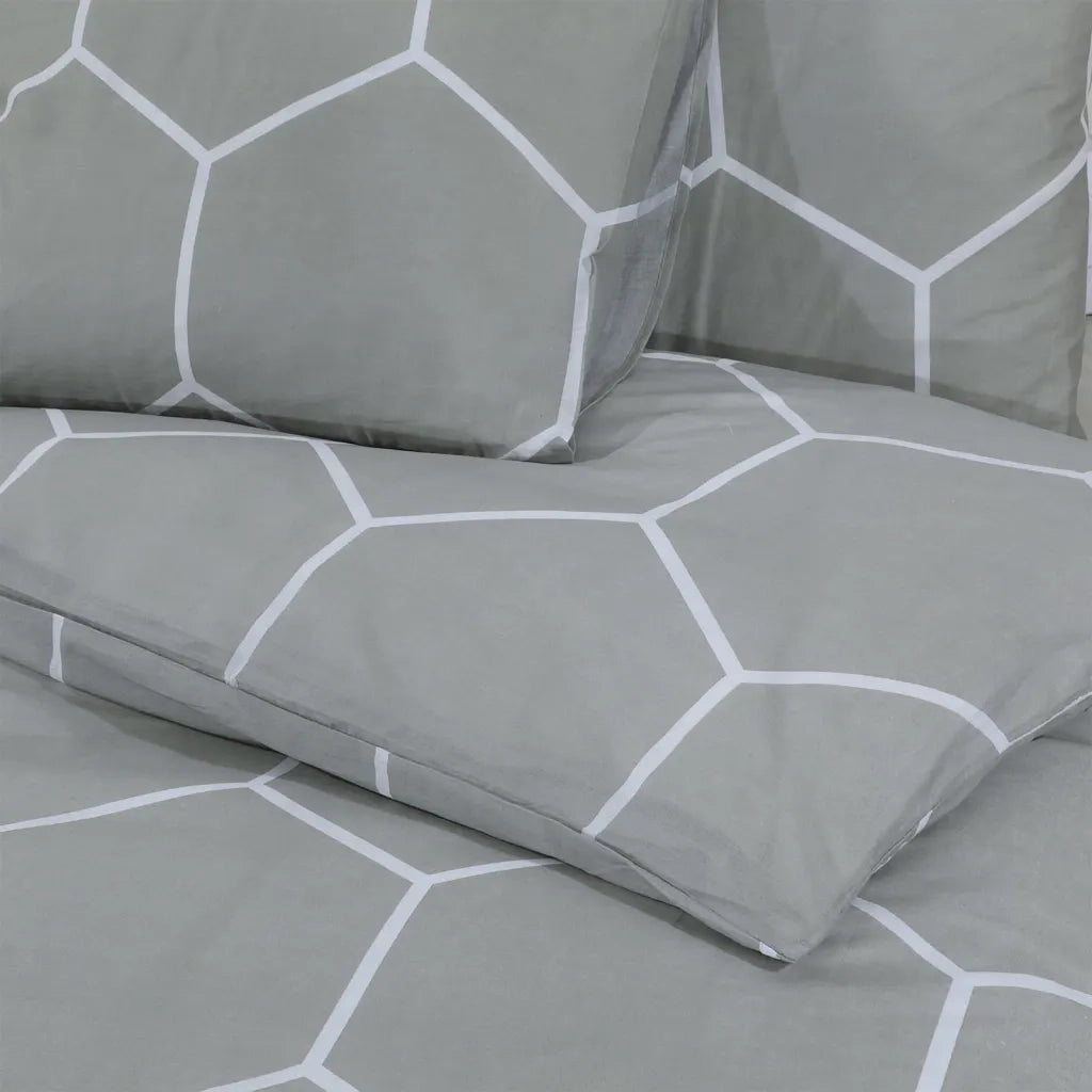 Set Copripiumino Grigio 200x200 cm in Cotone 136448