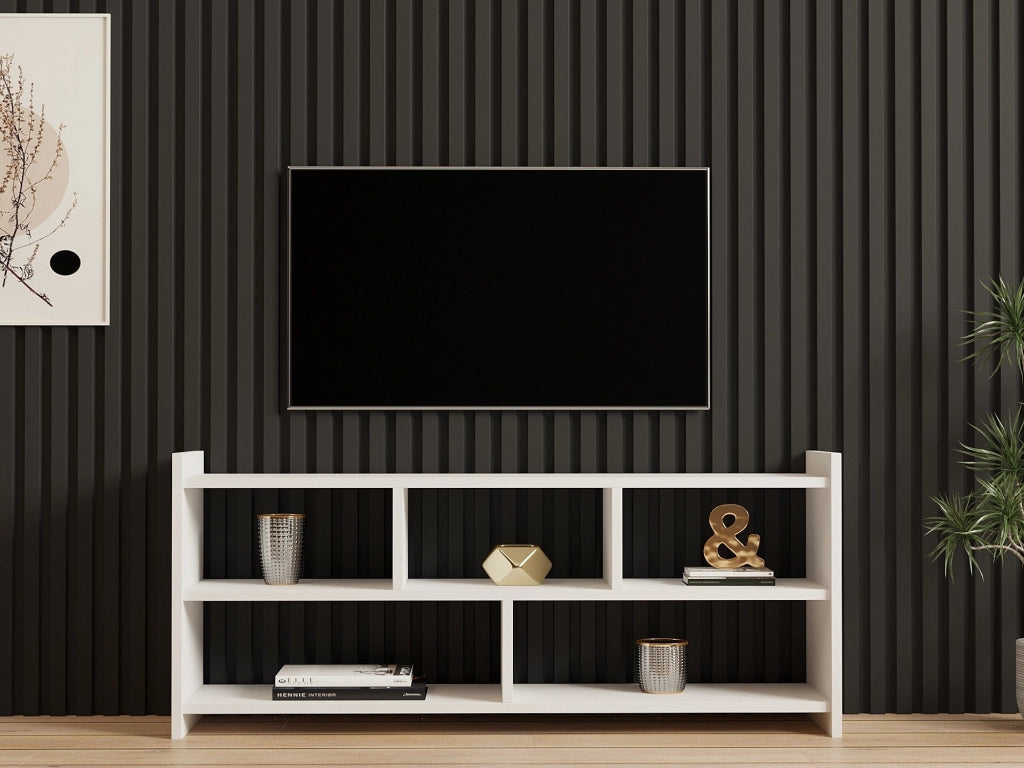 Loreglia, Mobile Porta tv 5 Ripiani, 118x28x55h cm Bianco