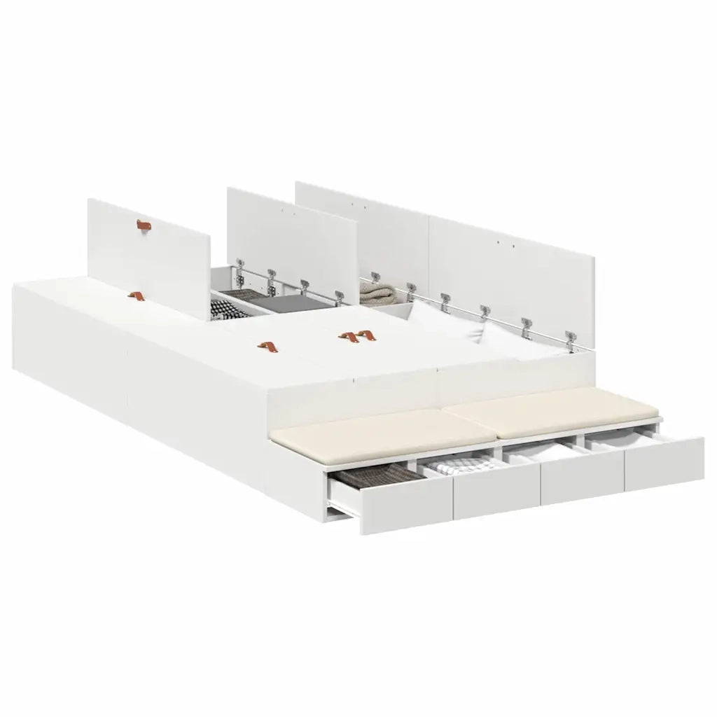 Struttura letto con contenitore Bianco 120 cm Legno multistrato 3335685