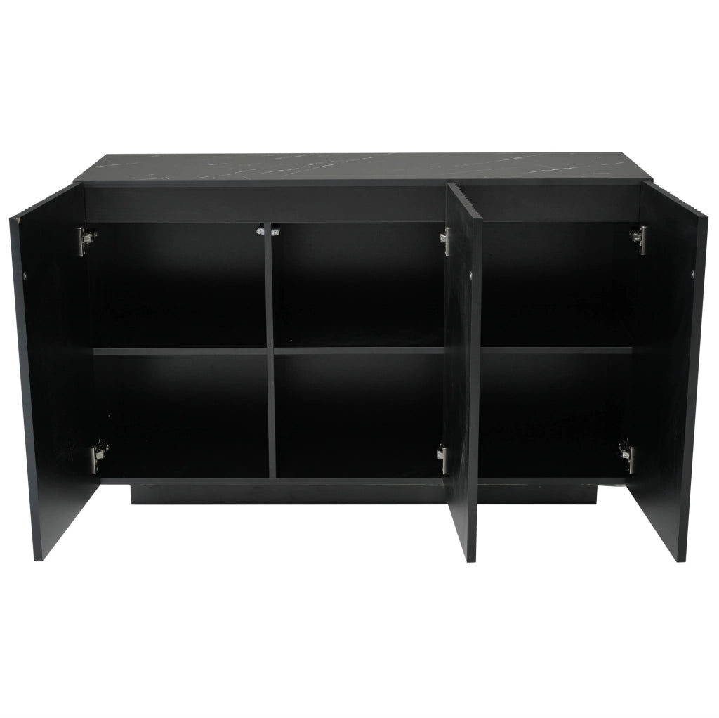Sideboard LED 120x40x75 cm in MDF nero con luci Bluetooth