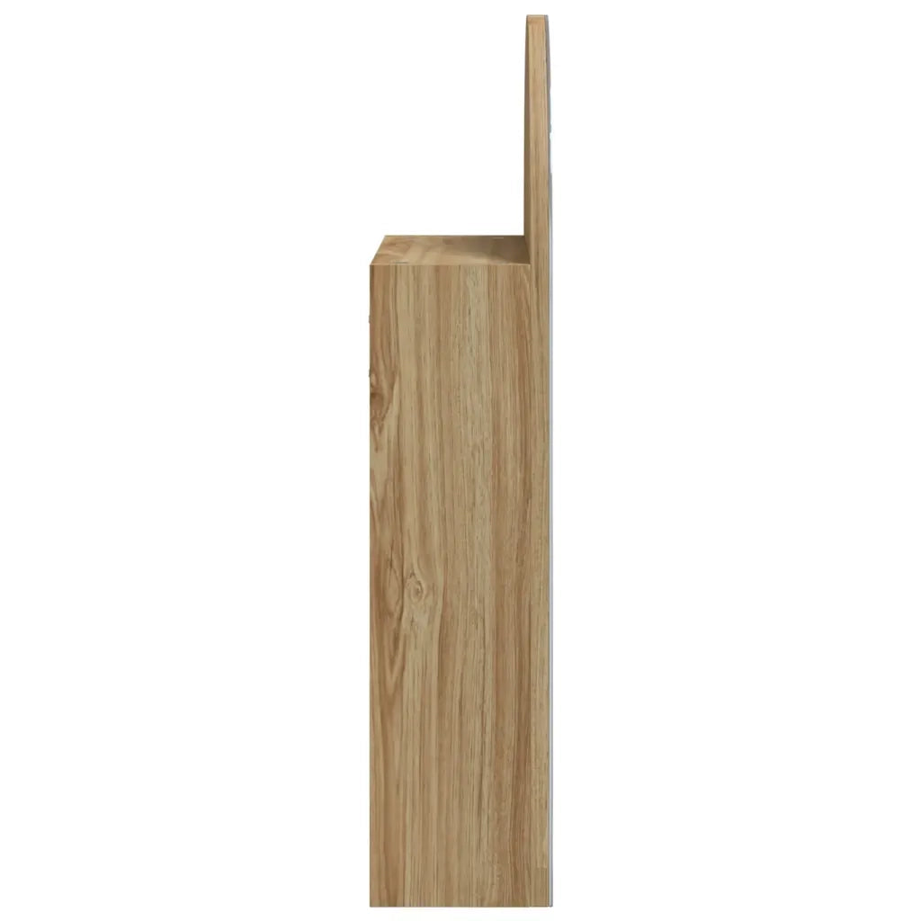 Armadietto Bagno con Specchio e LED-Mobiletto a specchio ad Arco Rovere 42x13x70 cm
