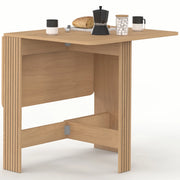 IDMarket - Tavolino pieghevole JULIETTE per 2-4 persone, con doghe in legno color rovere, 103 x 76 cm