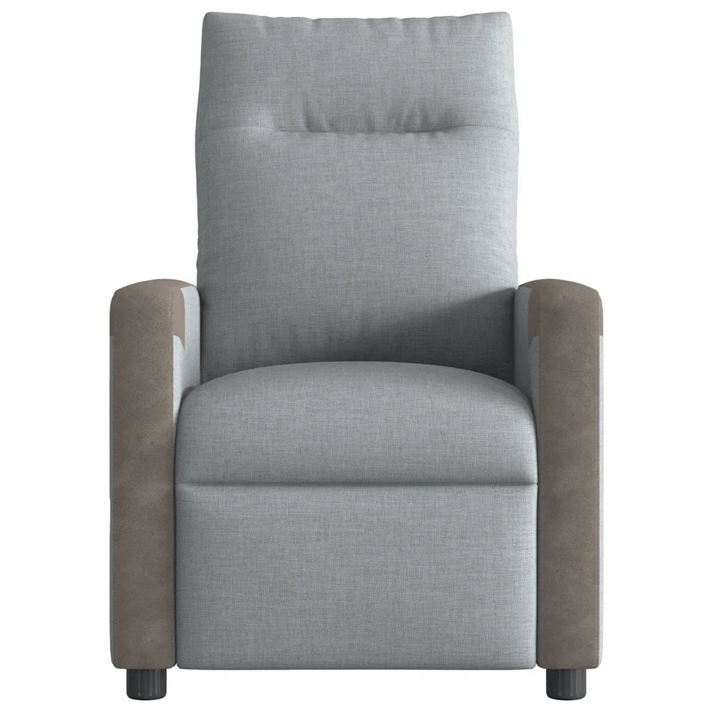 Divano Sedia-Poltrona Reclinabile in Tessuto Grigio Chiaro 946567