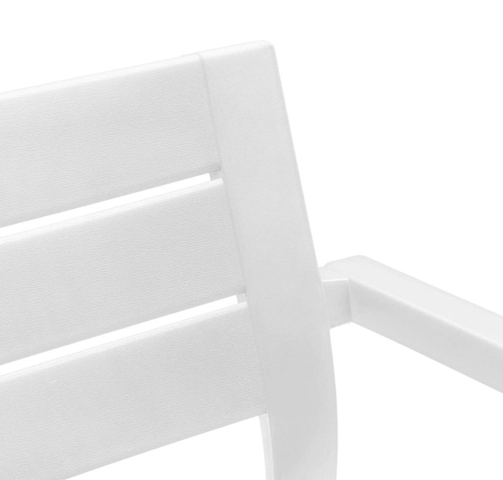 Set di 6 sedie da esterno Courtenay, Seggiola da giardino, Seduta outdoor multiuso, Panchina da giardino, 62x59 h79 cm, Bianco
