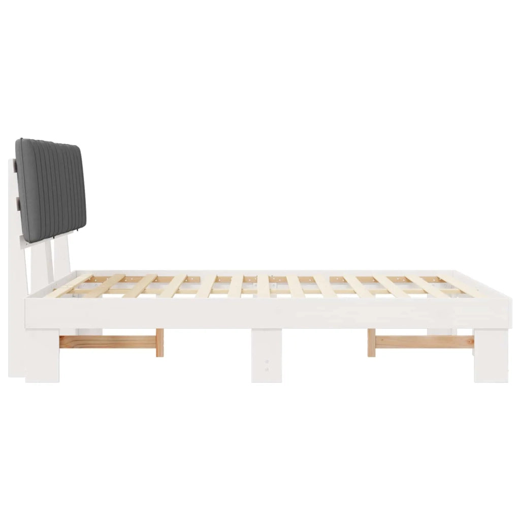 Letto con Testiera Rivestita Grigio chiaro 160 x 200 cm