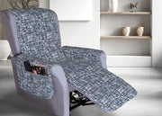 Copripoltrona Reclinabile Trapuntata Reticolo Poltrona Relax Rigata Linea Pensieri Delicati - Poltrona - Blu