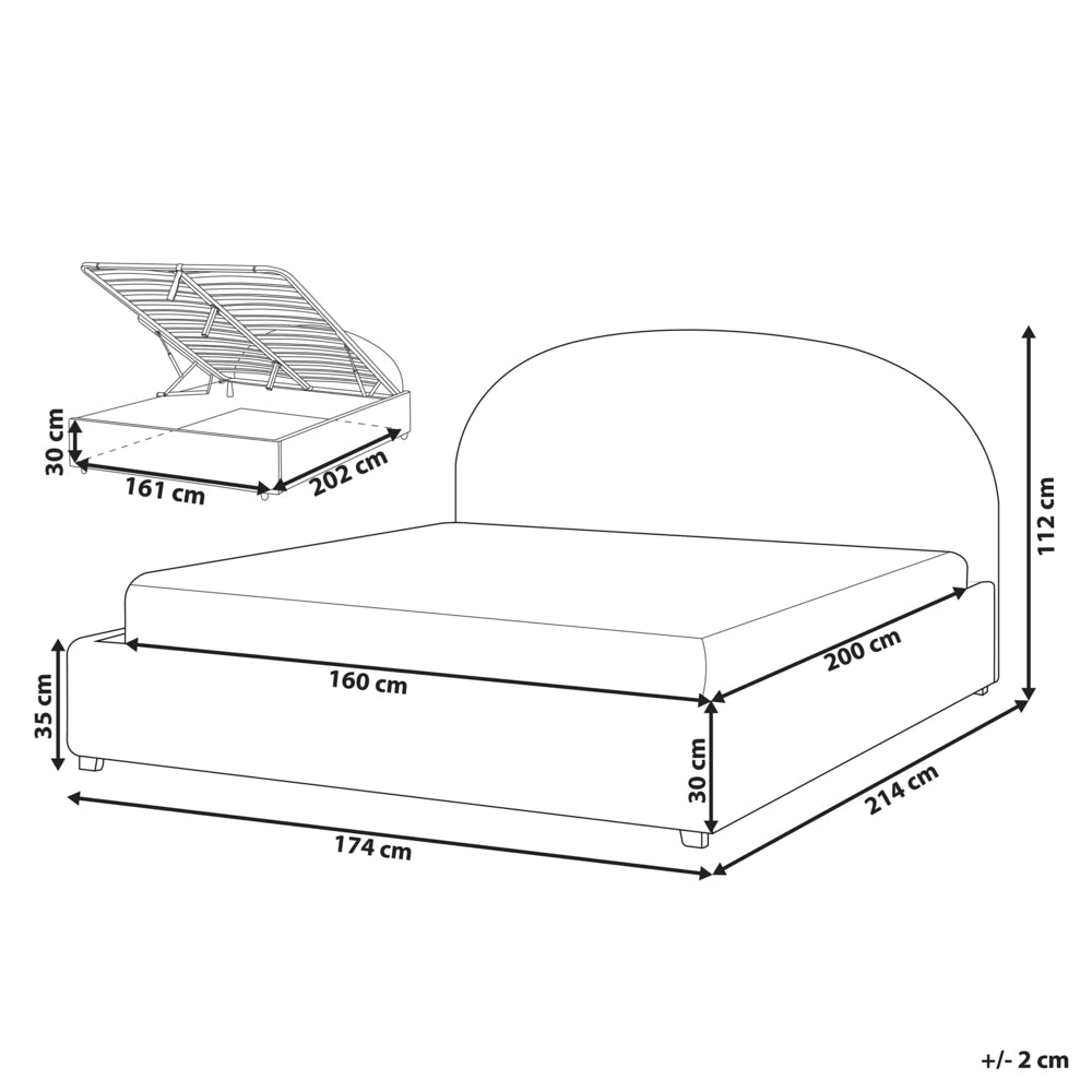 Letto contenitore matrimoniale imbottito tessuto di ciniglia azzurro retrò minimalista 160 x 200