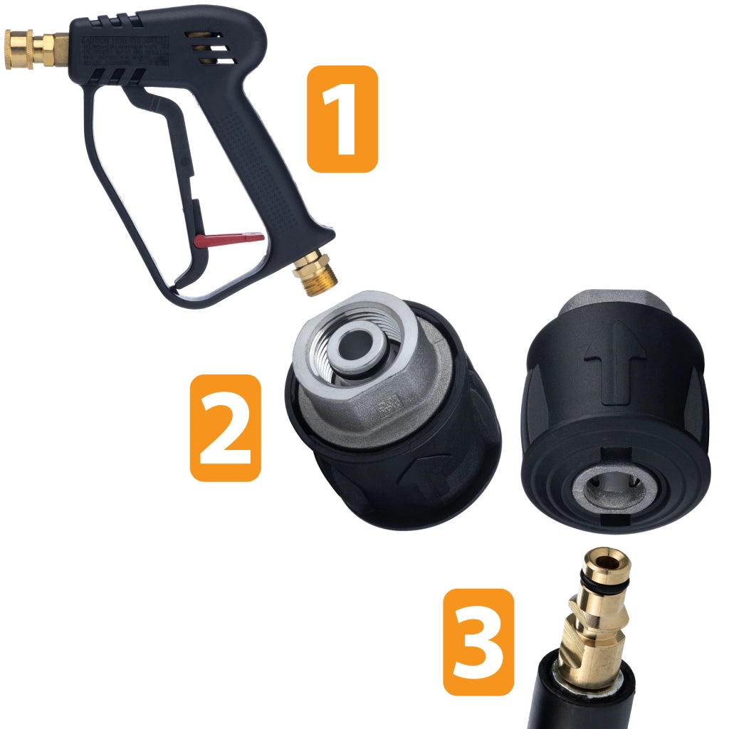 Adattatore Click-M22 per Idropulitrice compatibile con Kärcher K2-K7 – Pressione Max 160 BAR, Temperatura Max 60°C
