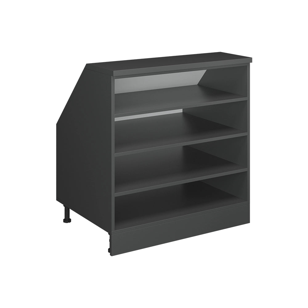 Mobile cucina sottotetto R-Line Antracite/Antracite 80 cm con 4 scomparti, carcassa 60 cm profondità Vicco