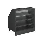 Mobile cucina sottotetto R-Line Antracite/Antracite 80 cm con 4 scomparti, carcassa 60 cm profondità Vicco