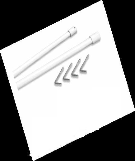 Coppia Bacchette Bastoni tende punta tonda 60 cm x 7 mm