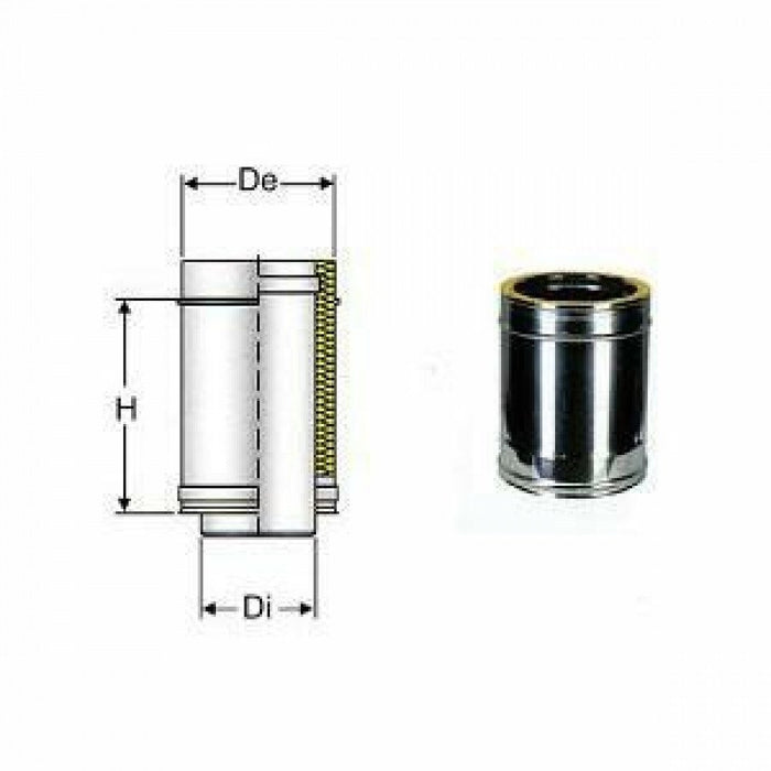 Inox doppia parete aisi 316 tubo l.245 d.150 200 b08xbk7ypb