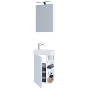 Forma di Ezooza Mobile Sospeso con lavabo in ceramica di alta qualità ed armadietto a specchio, Bianco ,