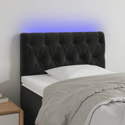 Testiera a LED-Testata con LED Nera 80x7x78/88 cm in Velluto