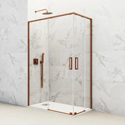Box doccia angolare TWENTY apertura al vertice 90x75 cm (85-90/70-75) rame vetro trasparente