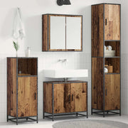 Set di mobili per il bagno con lo scaffale 3 pcs Legno vecchio 3402515