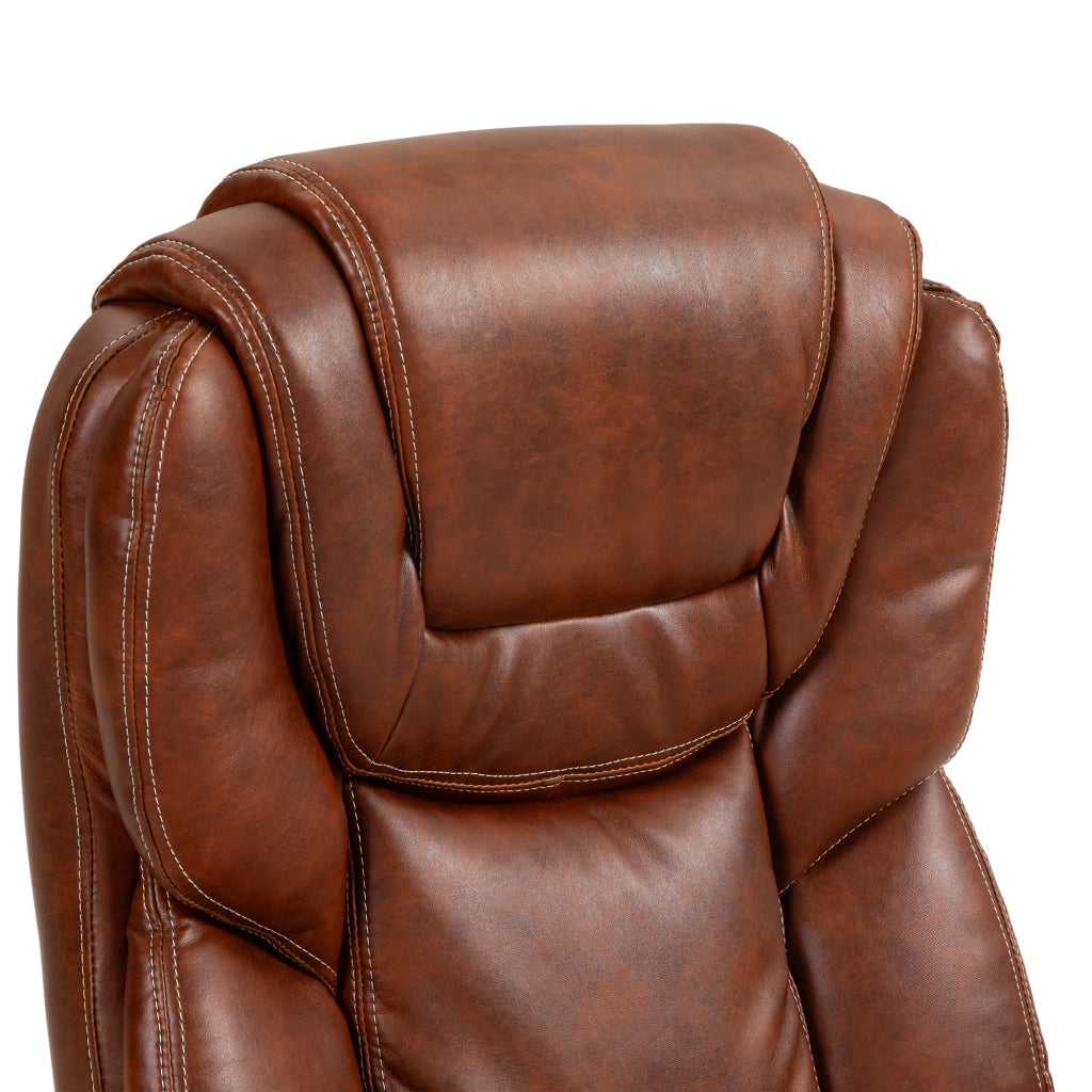 Sedia da ufficio con rotelle e basculante ¨C Zephmum ¨C Marrone 66x75.5x115.5-124.5 cm