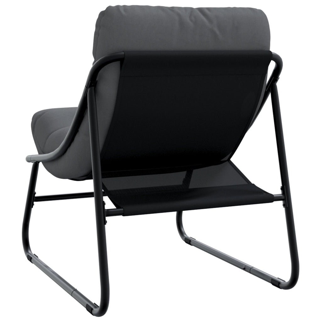 Sedie Rilassanti da Giardino 2 pz con Cuscino Nera 60x80x71 cm Acciaio