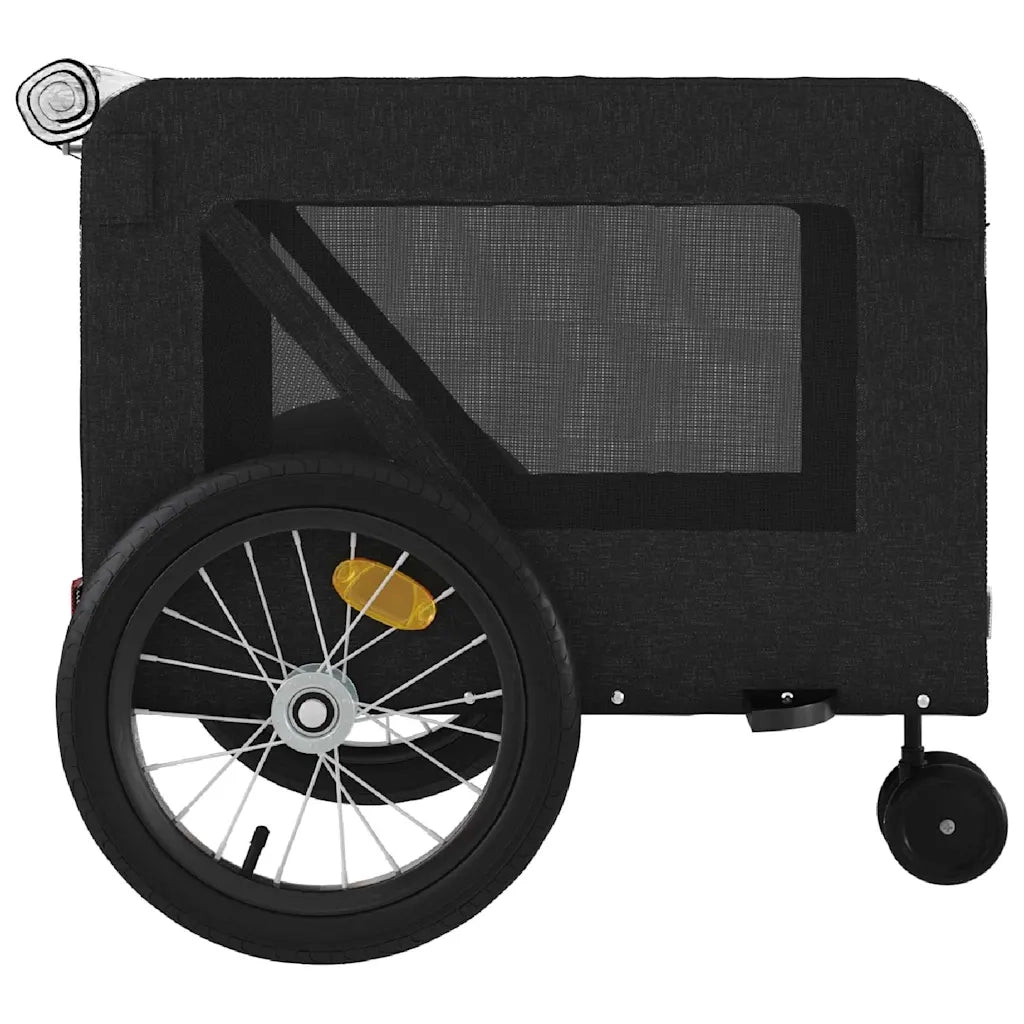 Rimorchio da Bici per Animali Nero Oxford e Ferro CFW3218248