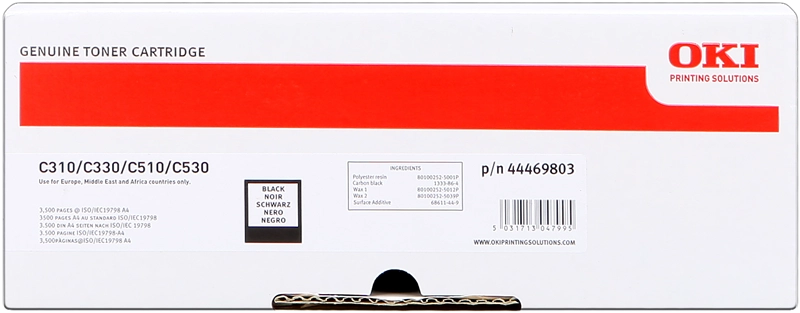 ORIGINAL OKI toner nero 44469803 C310/330/510/530 ~3500 Seiten