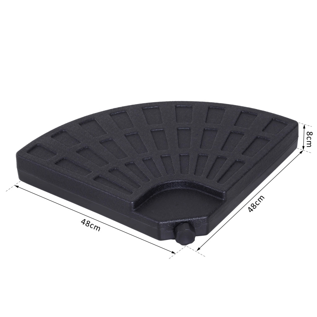 Piedi di zavorra per parasole ¨C zephmum ¨C 4 pezzi, nero, 48x48x8 cm