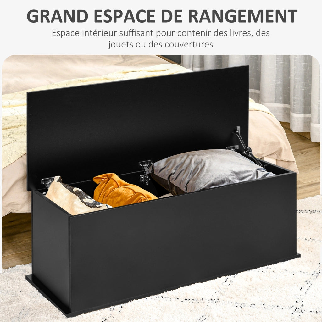 Coffre de rangement grande capacit¨¦ ¨C zephmum ¨C legno 100x40x40 cm nero