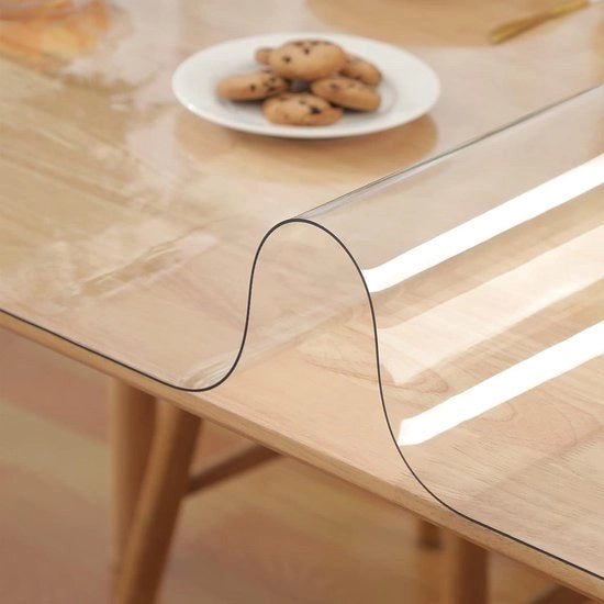 Tavolo 60 x 130 cm Copertura trasparente - Pellicola per tavolo - Impermeabile - 2 mm di spessore - Realizzata su misura