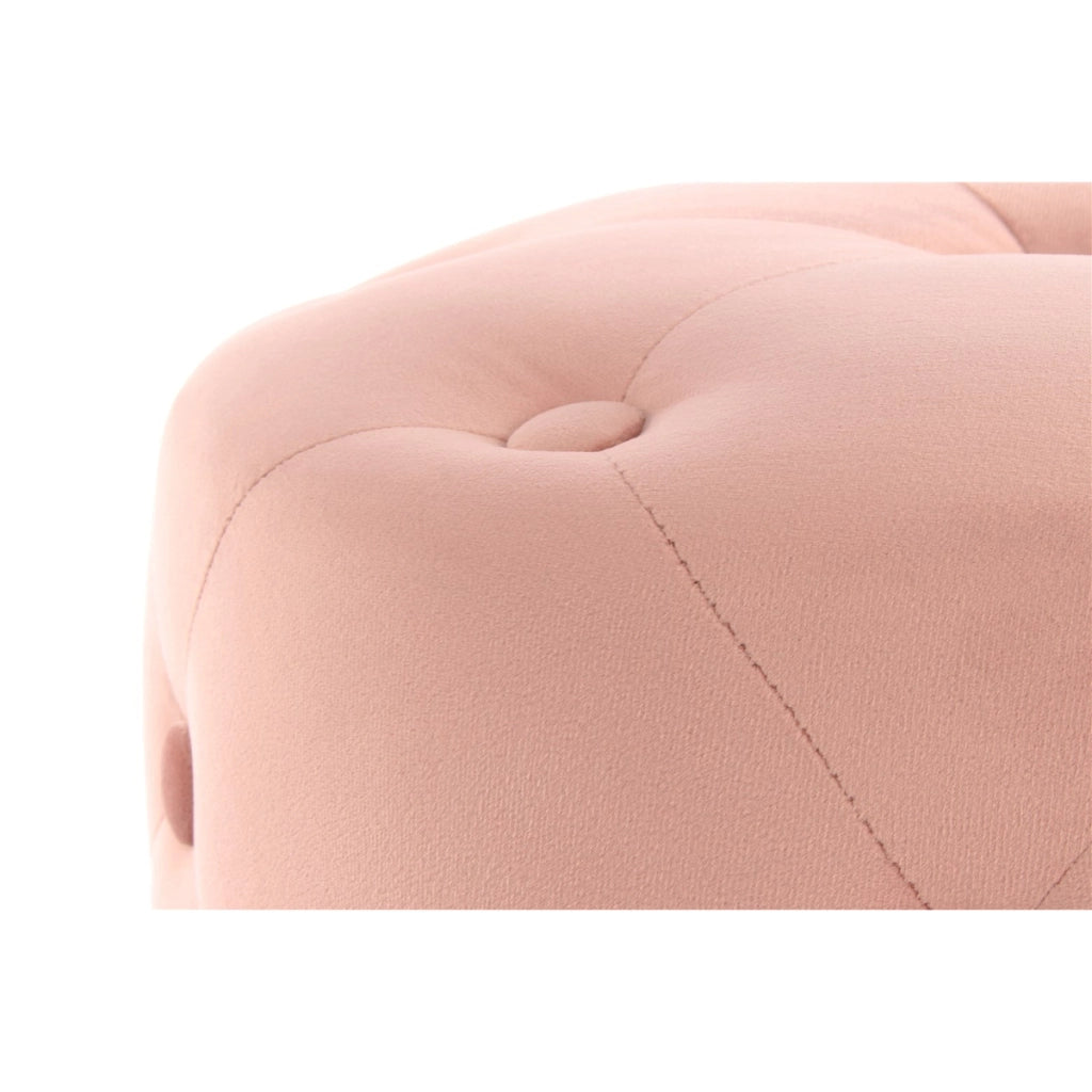 Pouf capitonne' Piano in velluto rosa antico