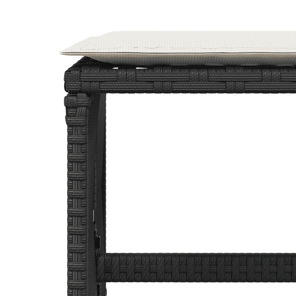 Set da Pranzo da Giardino 13pz con Cuscini Nero in Polyrattan 3210978
