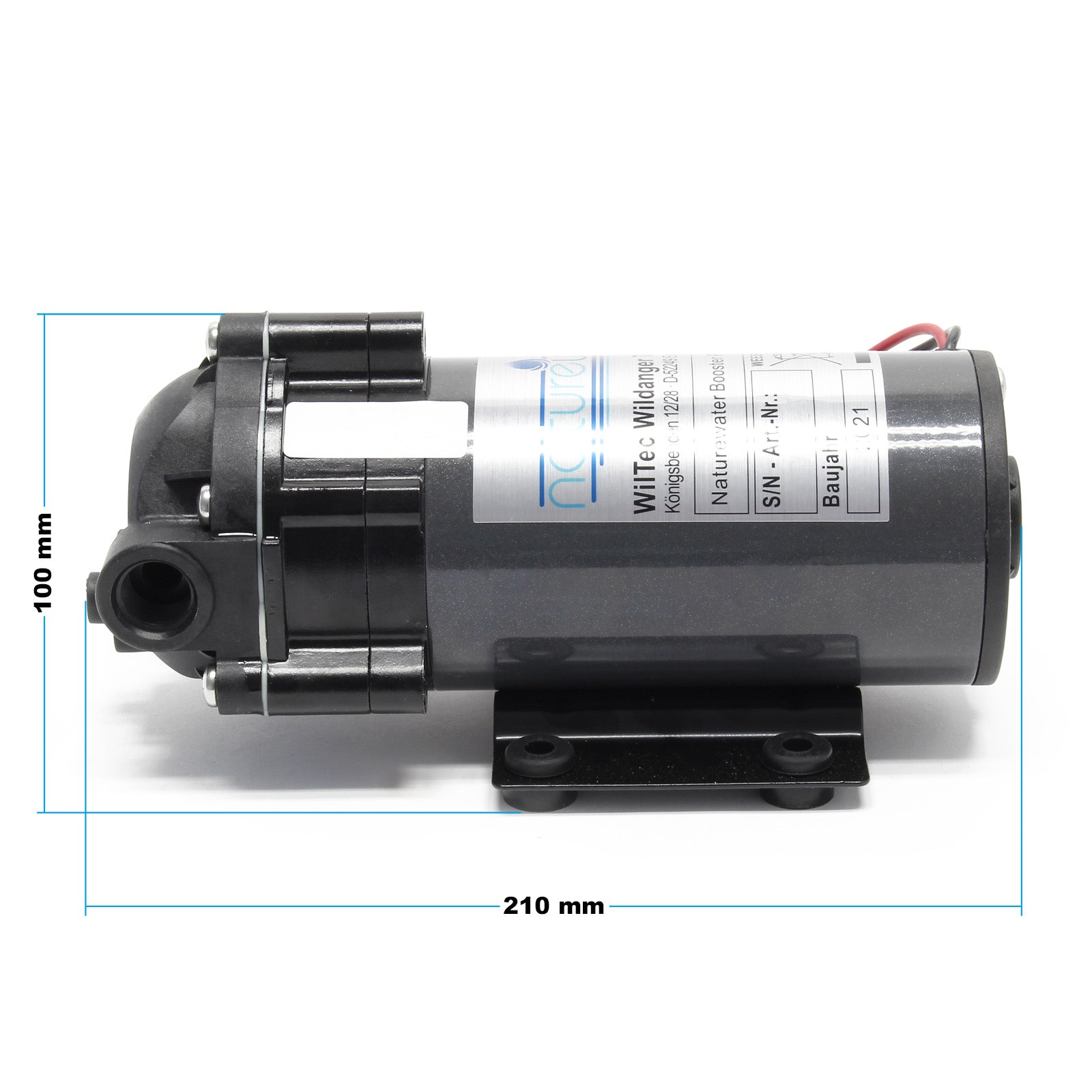 Naturewater Pompa booster 400 GPD (1514l/giorno) 96W Pompa di spinta per sistemi a osmosi inversa