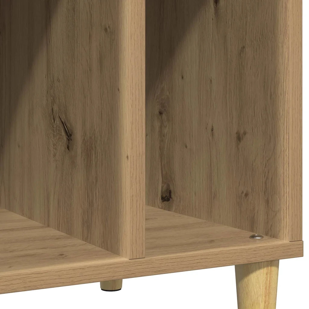 Mobile porta dischi pratico 100 x 38 x 48 cm ampio spazio contenitivo stile classico realizzato a mano in legno di rovere 02_0051063