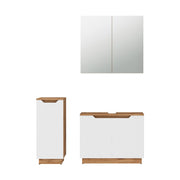 Vicco Set di mobili da bagno Rovere/bianco a strisce 3 parti