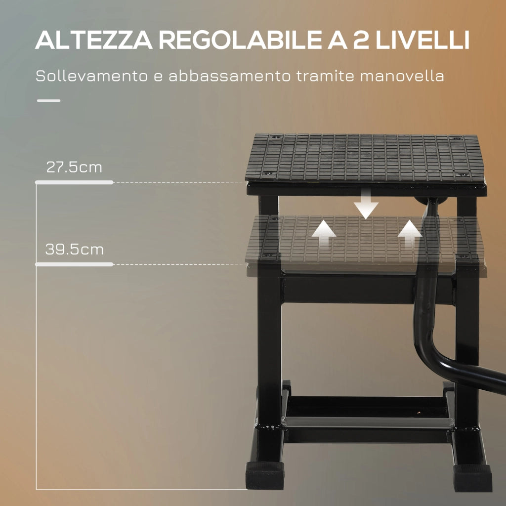 Cavalletto Alzamoto in Acciaio ¨C Zephmum ¨C 48x34x43 cm, Nero