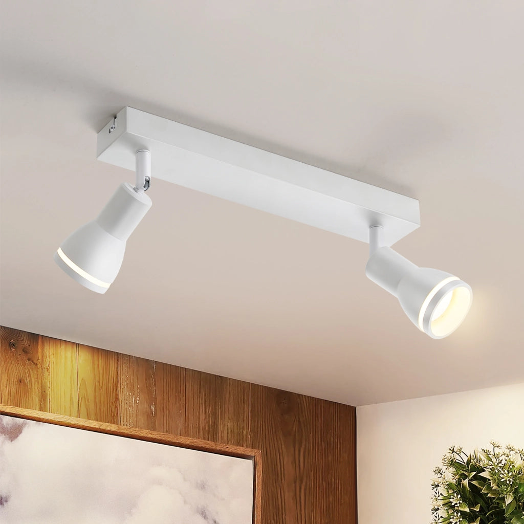 ZMH Faretto da soffitto LED bianchi 2 lampadine GU10 orientabili moderni per soggiorno