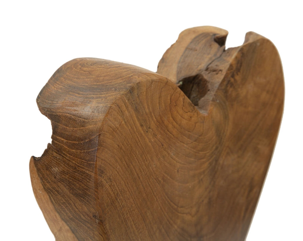 Scultura Cuore 15x10x35 cm in Teak Riciclato