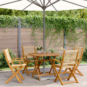 Set Pranzo da Giardino 5 pz Beige Polipropilene/ Legno Massello 3281819