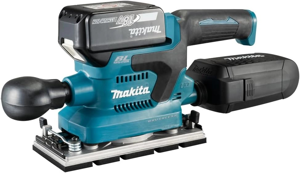 DBO380RTJ 18V Li-ion LXT Levigatrice per finitura brushless completa di 2 batterie da 5,0 Ah e caricabatterie fornito in una custodia Makpac