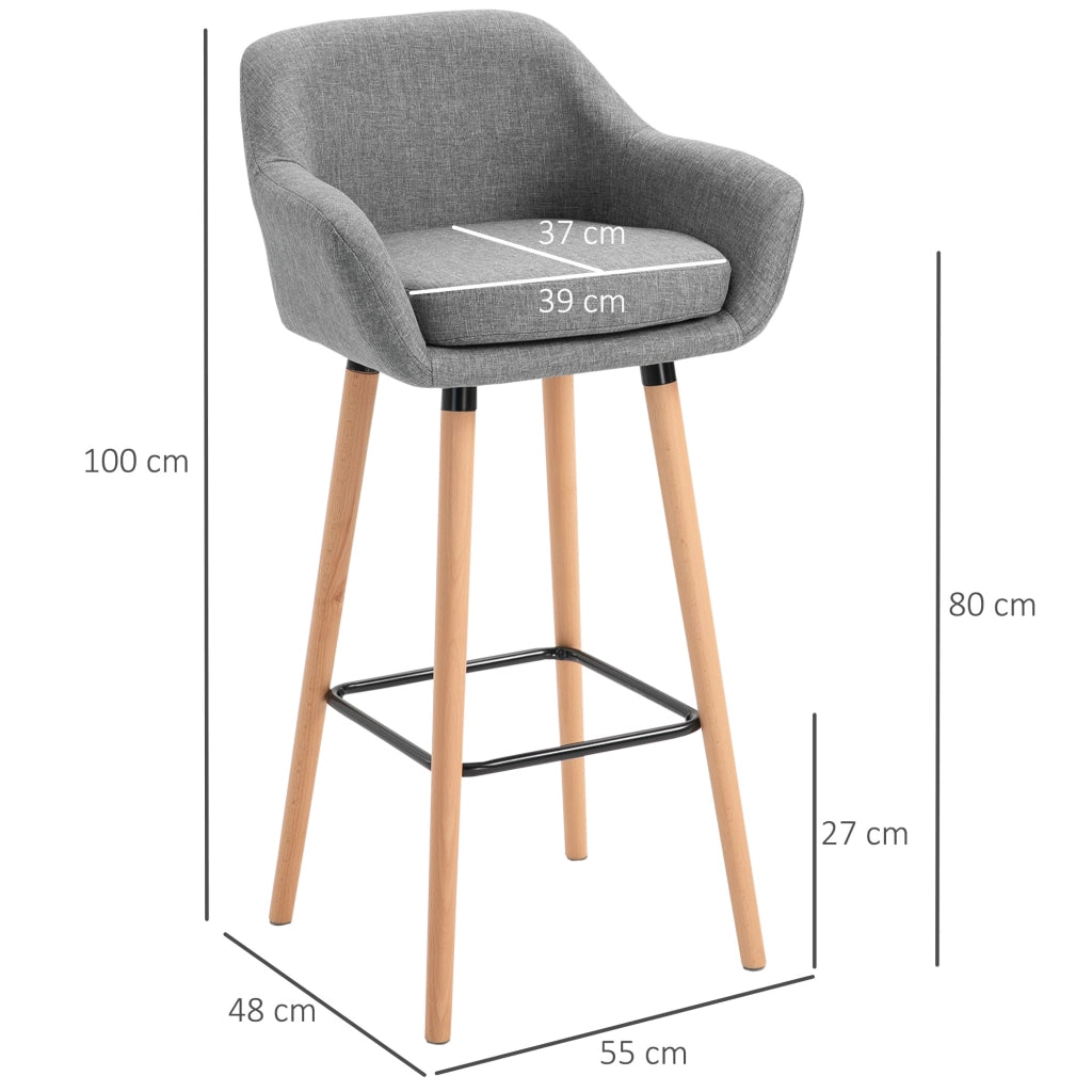 Sgabello da Bar ¨C Minimal ¨C Legno massello grigio scuro