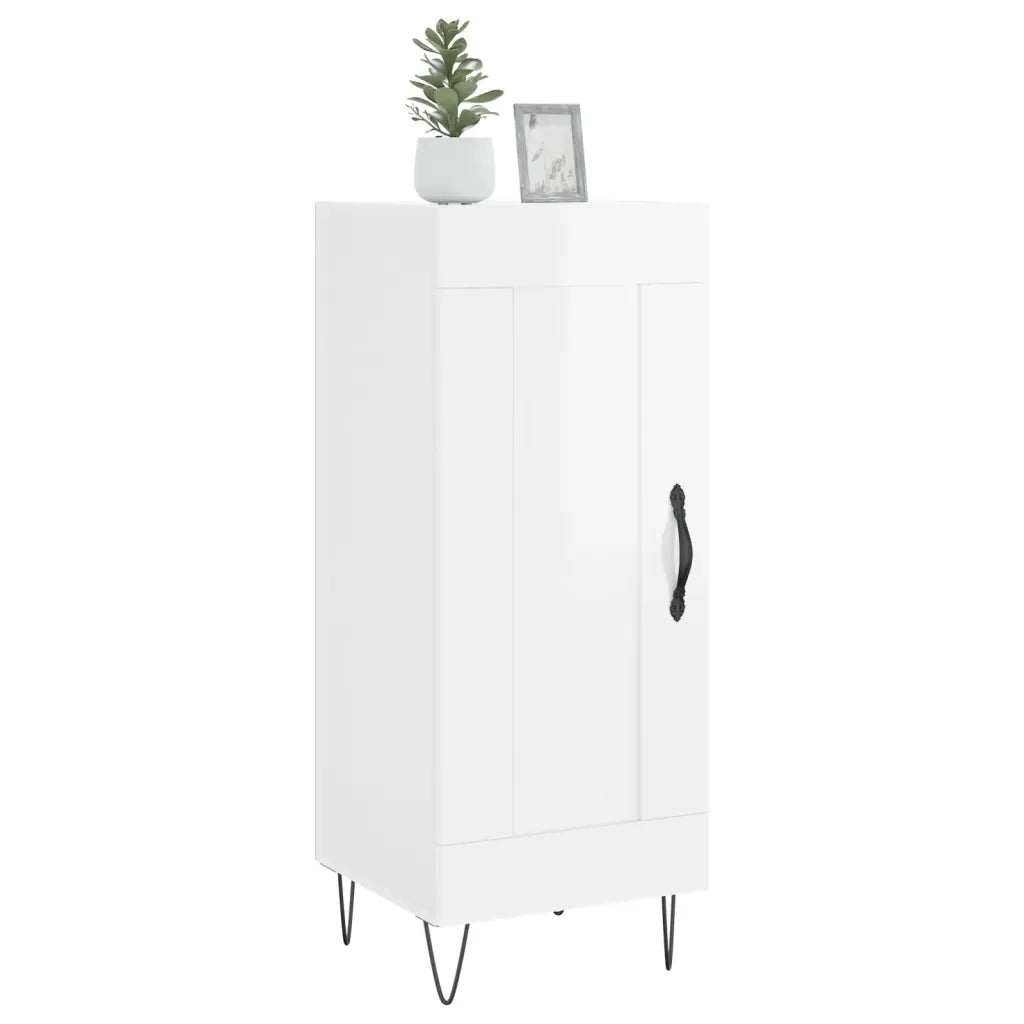 Credenza-Buffet-Armadio da cucina Bianco Lucido 34,5x34x90 cm in Legno Multistrato 689313