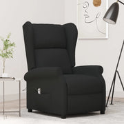 Poltrona ad Ala Reclinabile Elettrica Nera in Tessuto 3098321