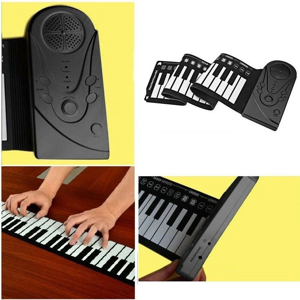 Trade Shop - Tastiera Pianola Elettronica Pianoforte Musicale Pieghevole 49 Tasti Q-gq001 -