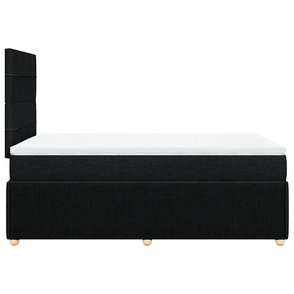 Giroletto a Molle con Materasso Nero 120x190 cm in Tessuto