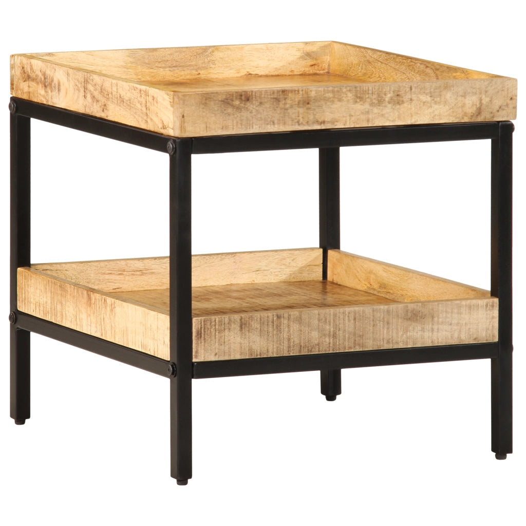 Tavolino 45x45x45 cm Legno Massello di Mango Grezzo
