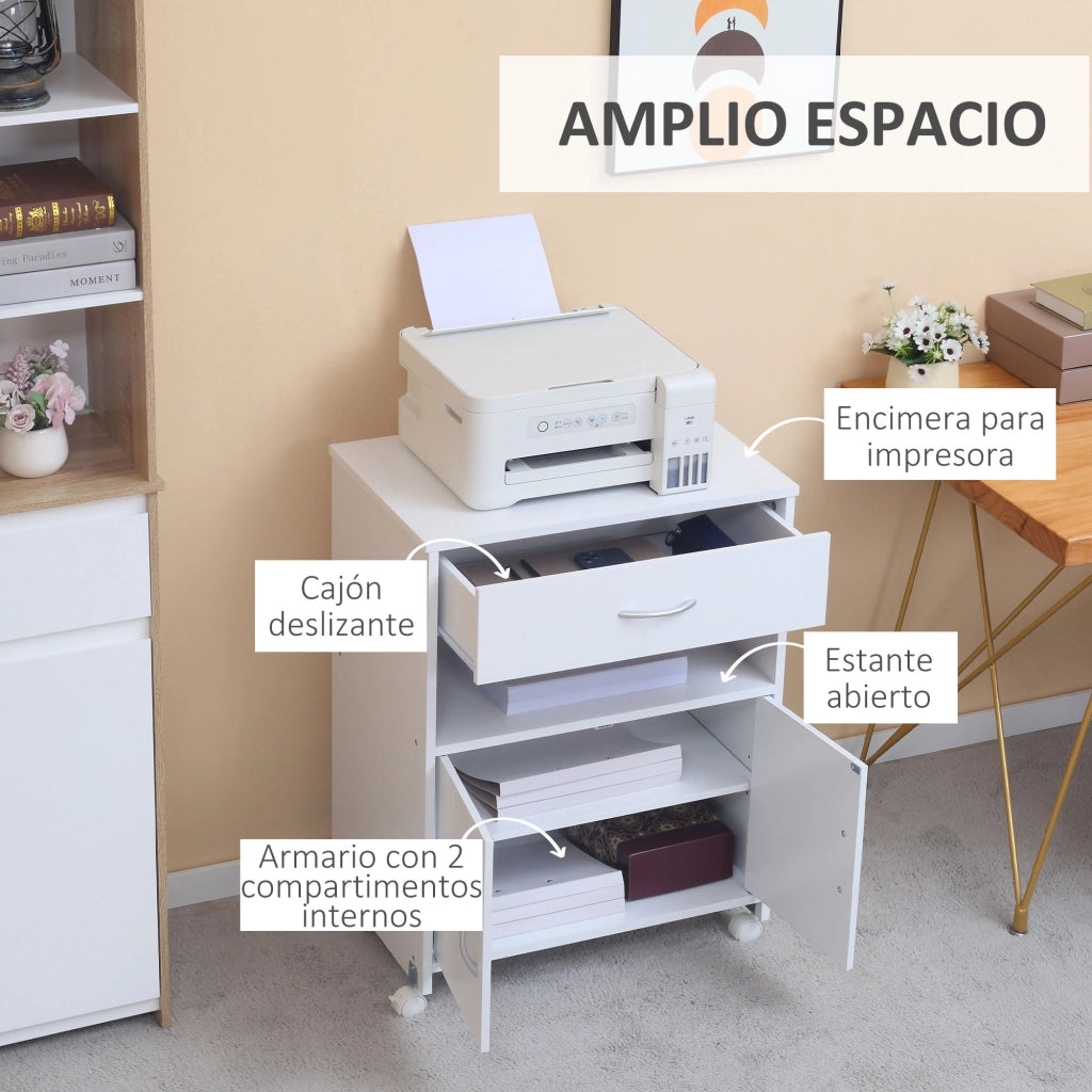 Armadio per ufficio con ruote ¨C zephmum ¨C bianco 60x39x80 cm