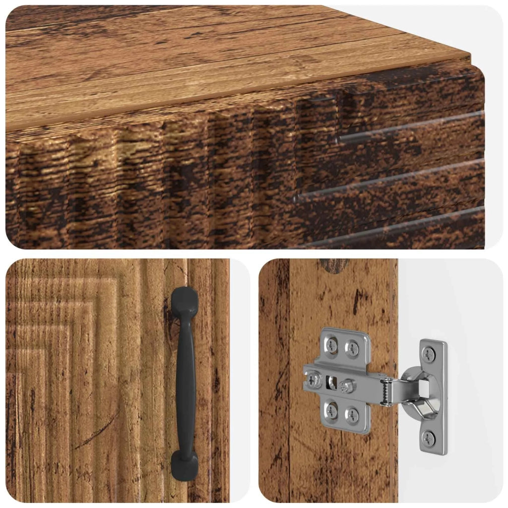 Armadio da Bagno con Ripiano Aperto HAARLEM Legno antico 896823