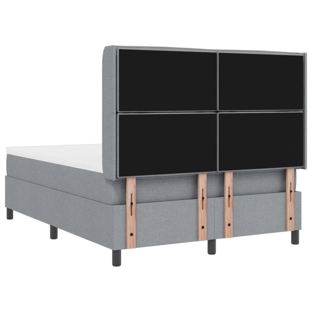 Letto a molle con materasso Grigio chiaro 140x200 cm Tessuto