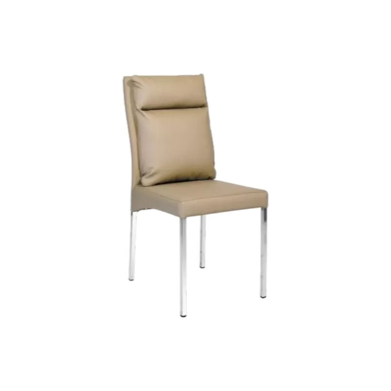 Set 04 sedie moderne imbottite in ecopelle tortora misura 44x56 h.94,5 - Mobili 2G