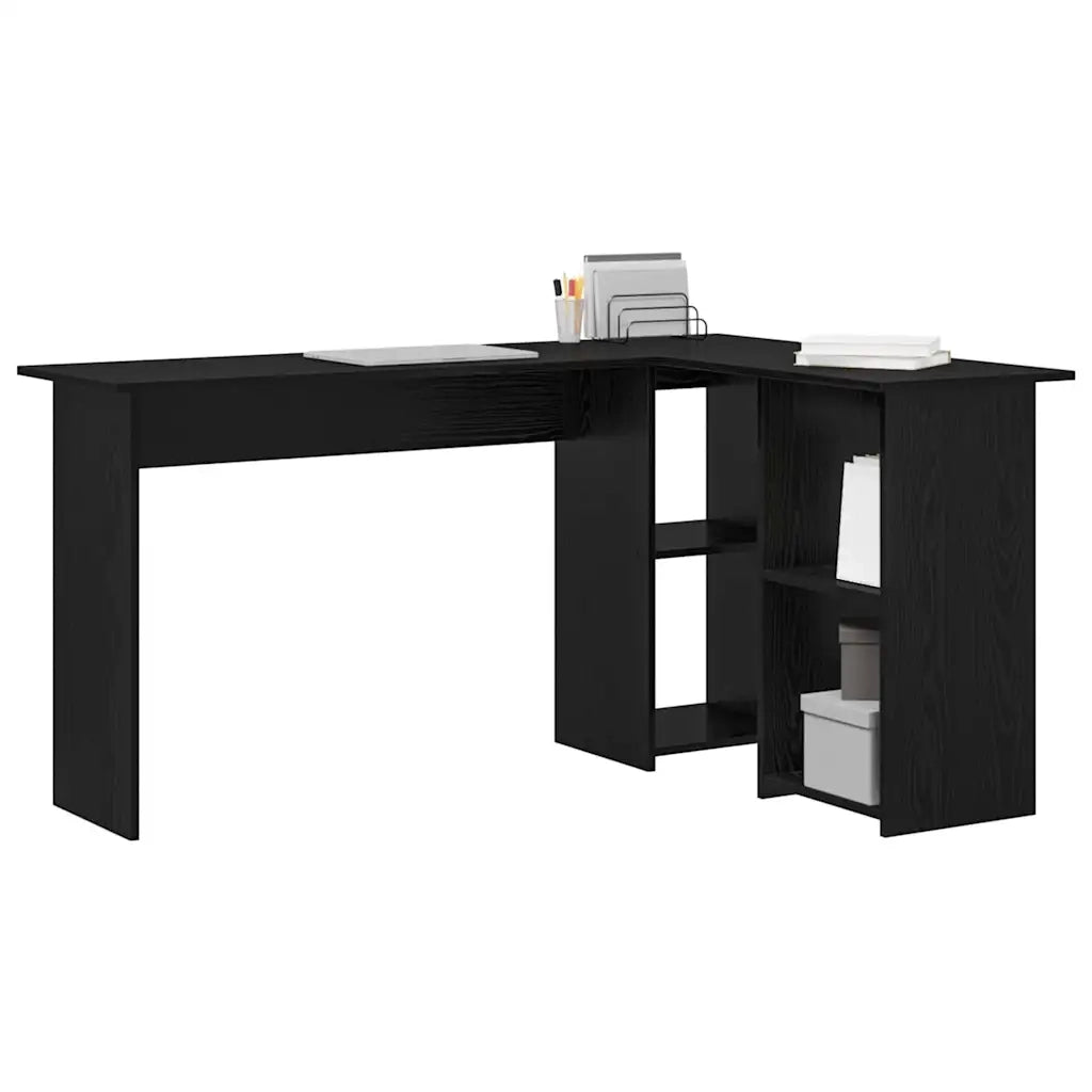 Scrivania Rovere Nero 142 x 102 x 73 cm Legno multistrato 869291