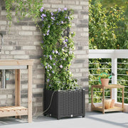 Vaso da giardino Nero 40 x 40 x 142 cm Plastica 42002849